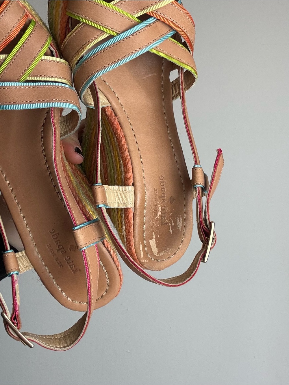 Kate Spade Women’s Multicolor Espadrille Wedge Sandals Made in Spain - Picture 7 of 7